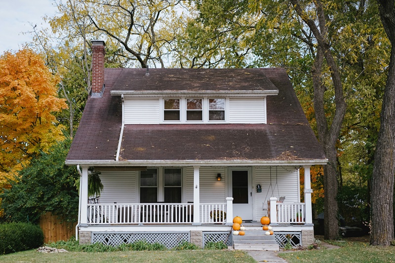 two story white house